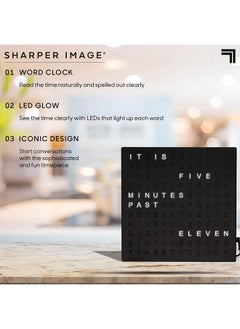 شاربر إيميج ساعة شاربر إيميج® بإضاءة LED، تصميم عصري، 7.75 بوصة، ساعة حائط أو مكتب إلكترونية مميزة، سلك USB ومحول طاقة، ديكور عصري فريد للمنزل والمكتب، سهلة التركيب، هدية مميزة بمناسبة الانتقال إلى منزل جديد  - Image 4