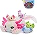 Tezituor Axolotl Stuffed Animal Glow in The Dark for Kids315 Huggable Soft Salamander Plush Pillow Toy with 4 Babies Kawaii Axolotl Plushies for Birthday GiftsRainbow - Image 2
