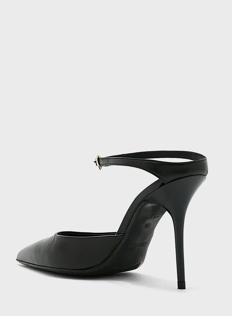 Love Moschino Logo Detail Ankle Strap Pumps