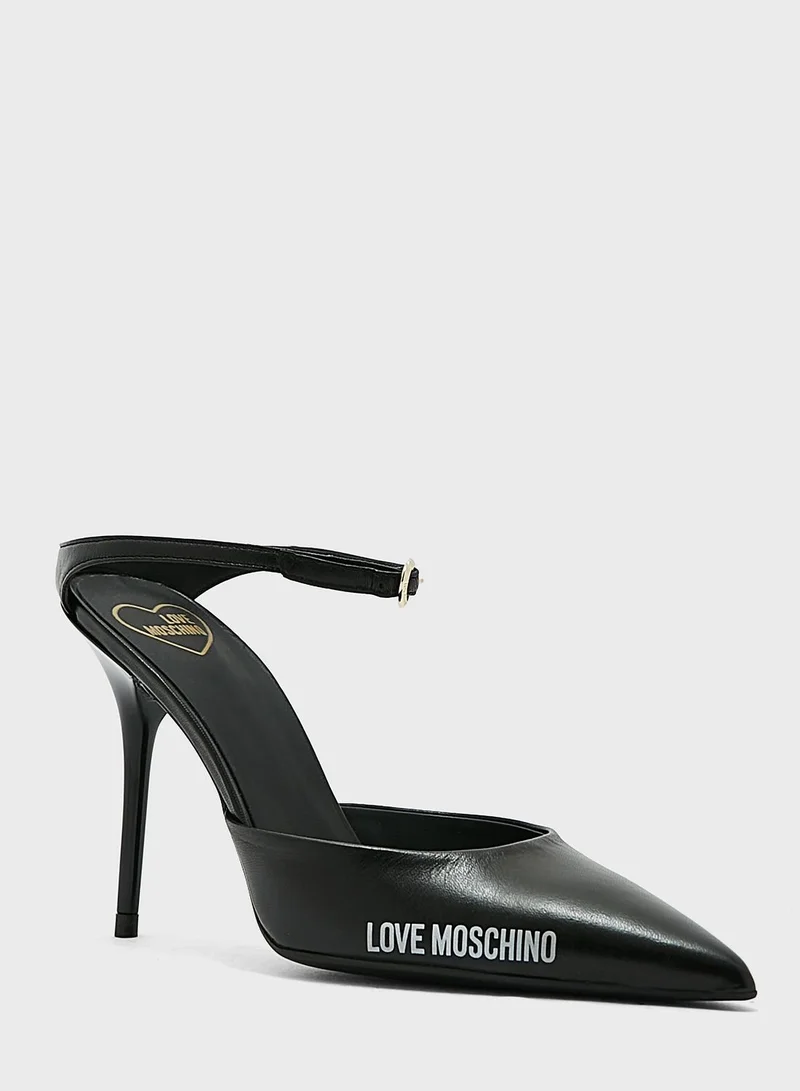 Love Moschino Logo Detail Ankle Strap Pumps