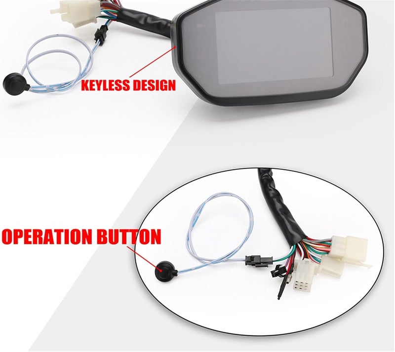 QASULER Universal Motorcycle LCD TFT Digital Speedometer - Image 4