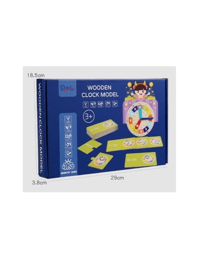 Wooden Clock Style Educational Toy, Ages 3+, Learning Time Toy, 29cm x 18.5cm x 3.8cm - Image 1