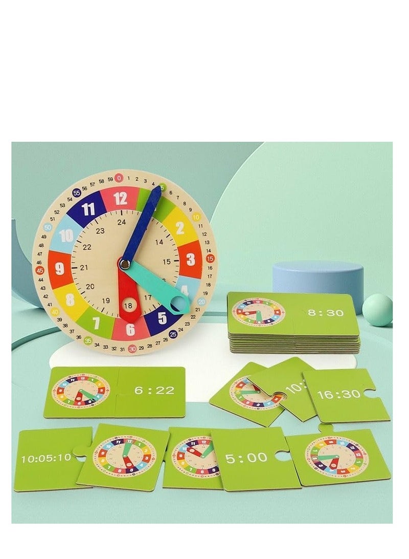 Wooden Clock Style Educational Toy, Ages 3+, Learning Time Toy, 29cm x 18.5cm x 3.8cm - Image 2