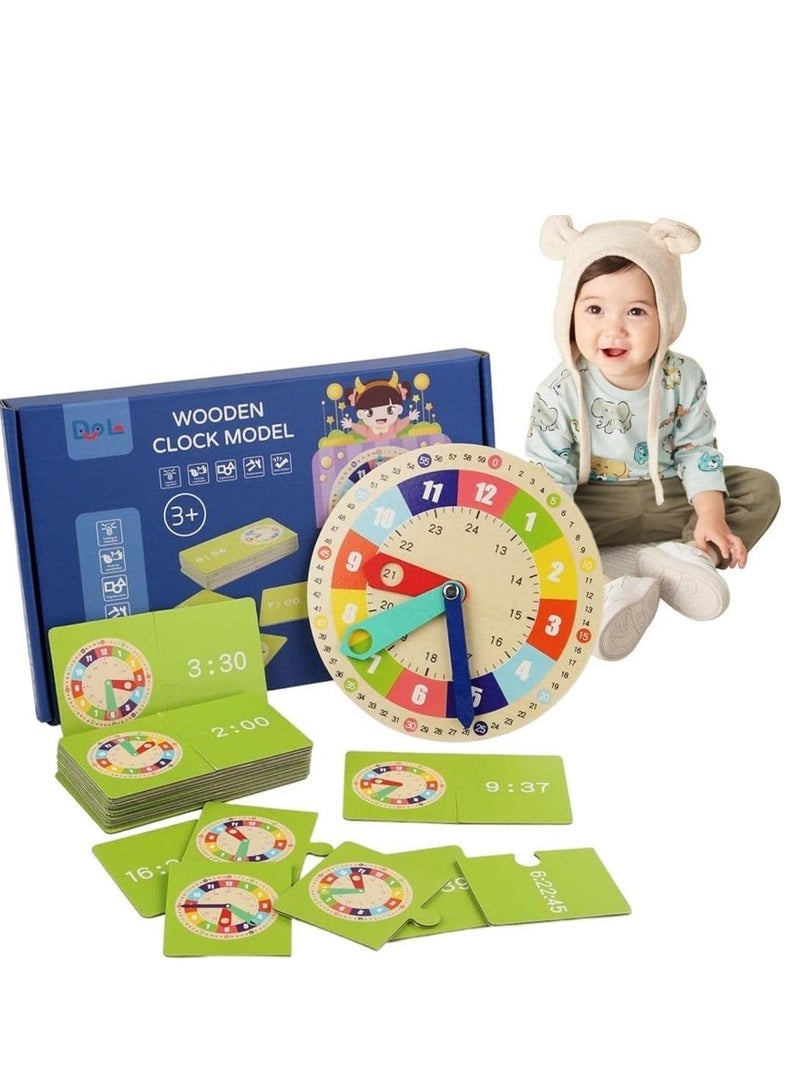 Wooden Clock Style Educational Toy, Ages 3+, Learning Time Toy, 29cm x 18.5cm x 3.8cm - Image 3
