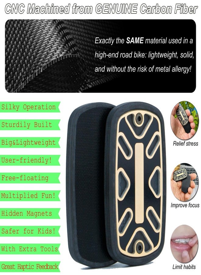DjuiinoStar Silent Fidget Slider (Carbon Fiber ), Silky Smooth Operation, Robust, Big Lightweight, Strong Haptic Feedback, Free-Floating, Premium Fidget Toy, Magnetic Slider, Best Gift Option DFS-28 - Image 2