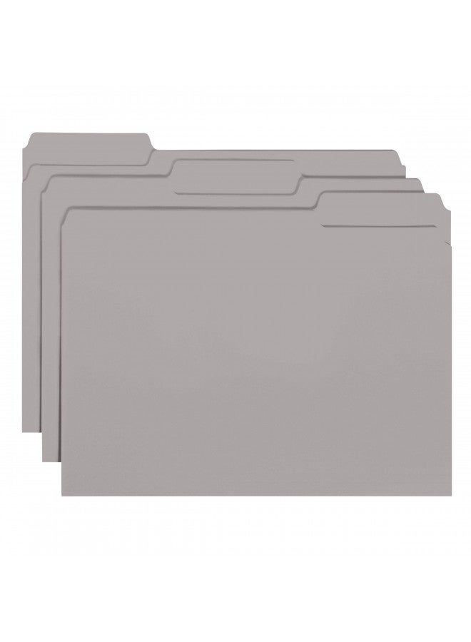 Smead Interior File Folder, 1/3-Cut Tab, Letter Size, Gray, 100 per Box (10251) - Image 2