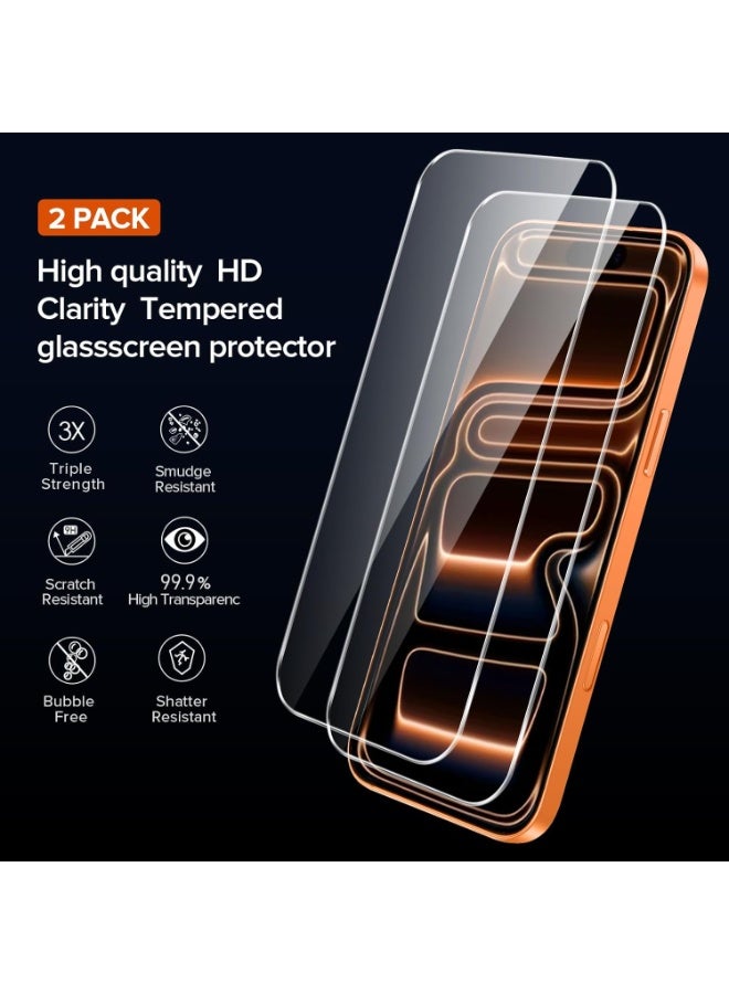 BORTONY iPhone 17 Pro Clear Case with 2-Pack Tempered Glass For iPhone 17 Pro Full Camera Protection Case Shockproof Slim Phone Cover For iPhone 17 Pro 6.3-inch - Image 4