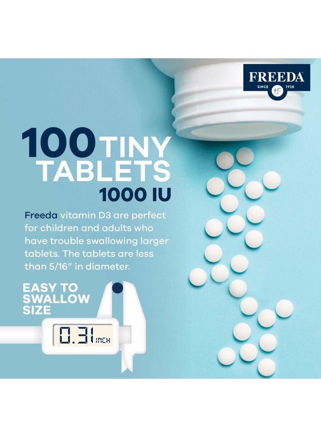 Freeda Vitamin D3-1000 IU - Pure High Potency Kosher Supplement Tablets - Bone and Muscle Health, Calcium Absorption, Immune Support for Men and Women* - 100 Count - Image 4