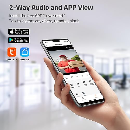 AMOCAM Wireless WiFi Video Doorbell Intercom System, 1080P Video Door Camera with Monitor, 7 Inch Touch Screen Video Door Phone, No Monthly Fees, Tuya APP Remote Intercom (Wired Power) - Image 4
