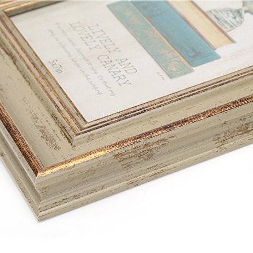 Zhenzan Frames 6x8 Inches Vintage Feel Rustic Picture Frame For Tabletop or Wall Hanging with Glass Front (6x8, Khaki) - Image 5