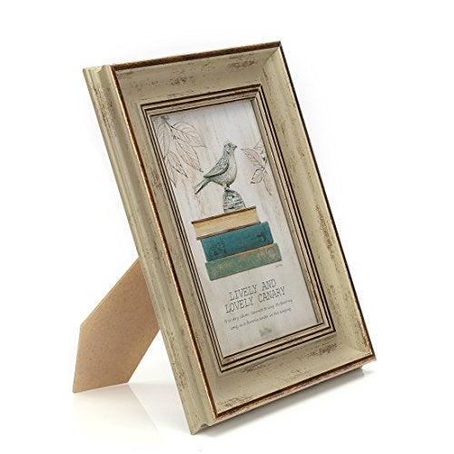 Zhenzan Frames 6x8 Inches Vintage Feel Rustic Picture Frame For Tabletop or Wall Hanging with Glass Front (6x8, Khaki) - Image 3