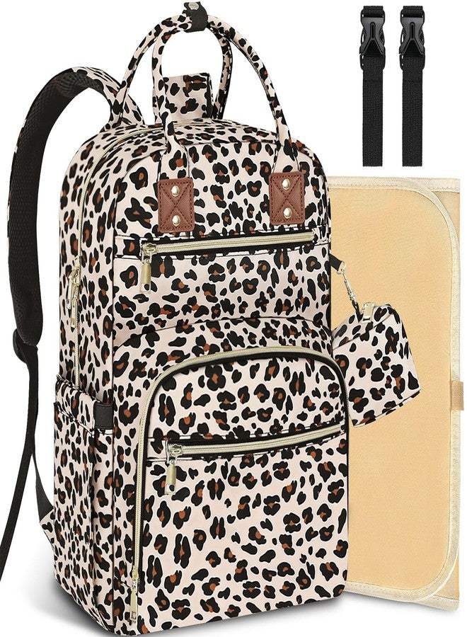 Tenot Baby Diaper Bag Backpack Travel Diaper Bags for Baby Girl Boy Large Capacity Baby Bag Backpack for Women Leopard Print - Image 1