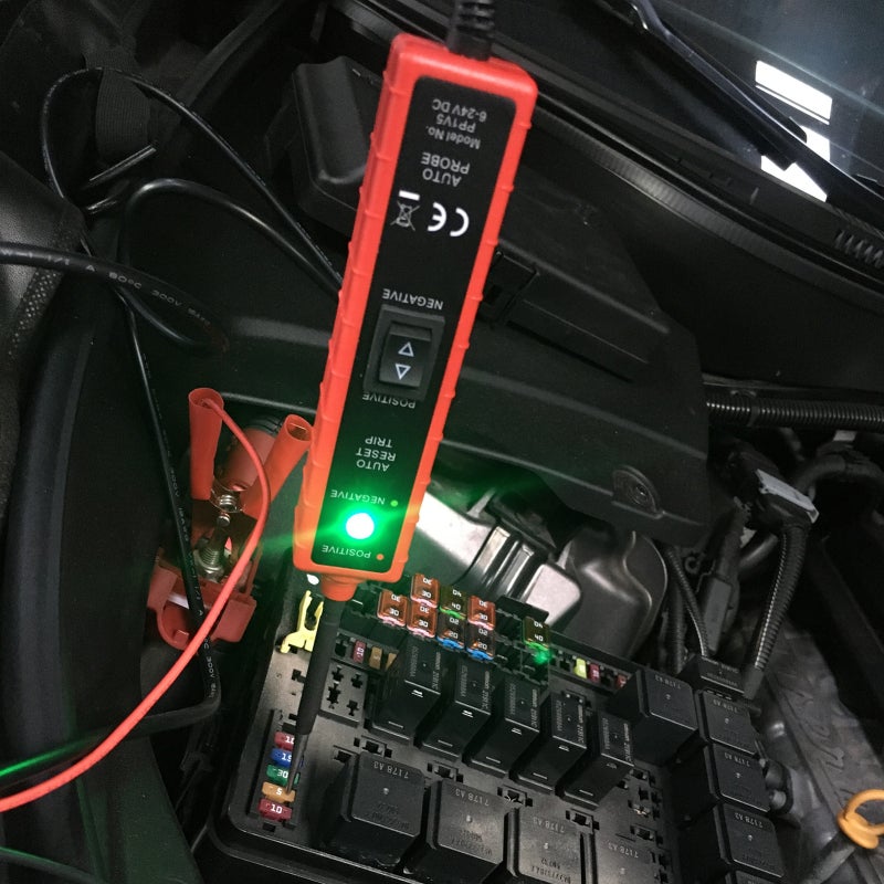 Automotive Electric Circuit Tester 6-24V DC Red 16ft Long Test Lead - Short-Circuit Protection Car Circuit Tester for Automotive Technicians Vehicle Electrical System Diagnosis - Image 5