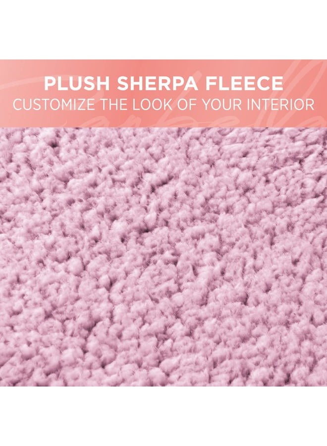 Carbella Plush Sherpa Fleece Car Seat Covers, 2 Pack Pink Seat Cover for Cars with Soft Cushioned Touch, Cute Automotive Interior Protector for Trucks Van SUV - Image 4