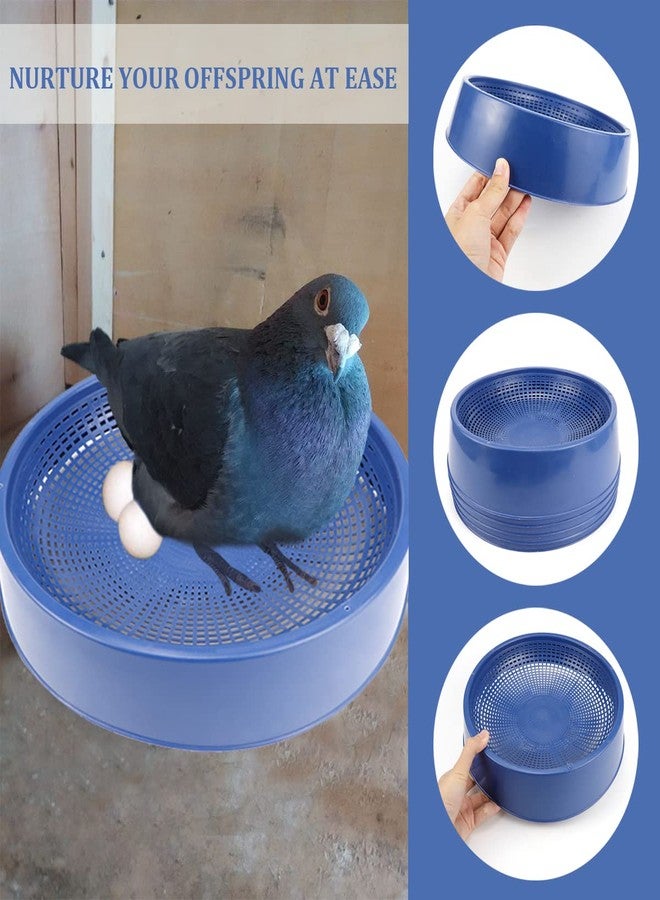 YOLUFER 5 Pcs Plastic Pigeon Nest Bird Nest Bowls Pigeon Nest Bowl Breeding Hatching Nest for Pigeons Quails Breeding Hatching (Blue)… - Image 5