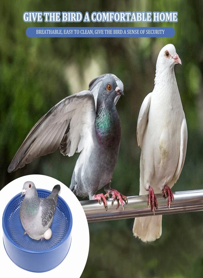 YOLUFER 5 Pcs Plastic Pigeon Nest Bird Nest Bowls Pigeon Nest Bowl Breeding Hatching Nest for Pigeons Quails Breeding Hatching (Blue)… - Image 4