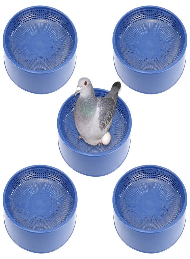 YOLUFER 5 Pcs Plastic Pigeon Nest Bird Nest Bowls Pigeon Nest Bowl Breeding Hatching Nest for Pigeons Quails Breeding Hatching (Blue)… - Image 1