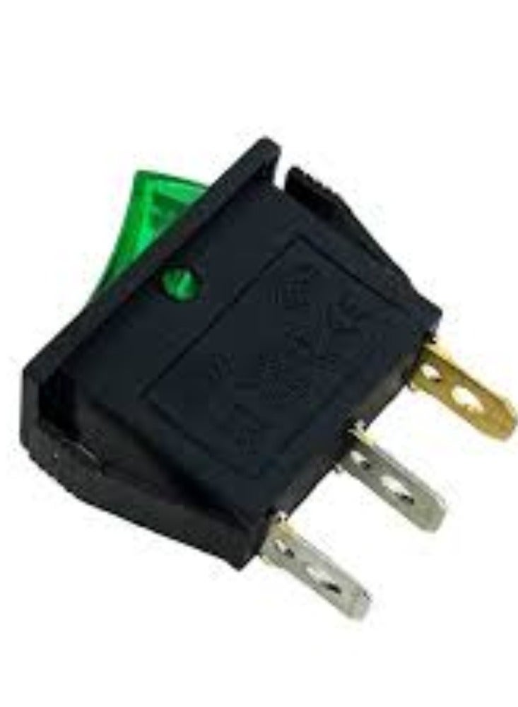 KNP Rocker On/Off Mini Boat Switch in Green is a compact and durable switch designed for marine and outdoor applications. - Image 3