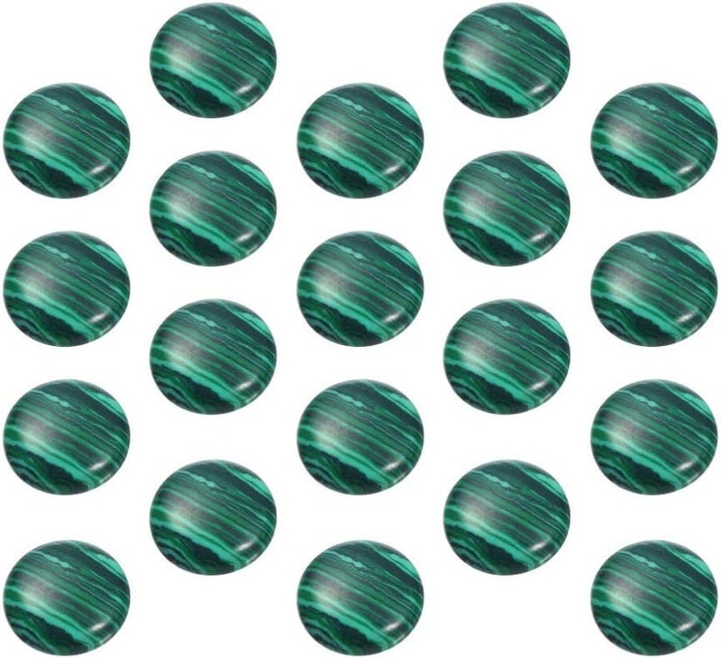 comfrt 20pcs Natural Half Round Flat Back Cabochons Stones Beads Malachite Semi Precious Gemstones Dome Cameos for Jewelry Making 8mm - Image 3