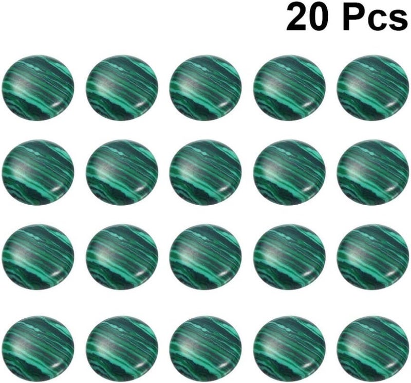 comfrt 20pcs Natural Half Round Flat Back Cabochons Stones Beads Malachite Semi Precious Gemstones Dome Cameos for Jewelry Making 8mm - Image 2