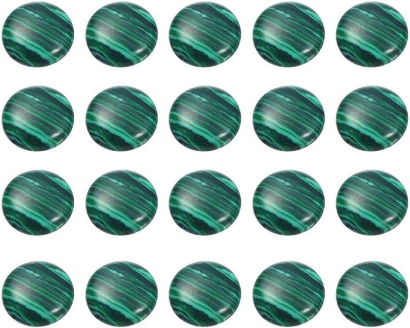 comfrt 20pcs Natural Half Round Flat Back Cabochons Stones Beads Malachite Semi Precious Gemstones Dome Cameos for Jewelry Making 8mm - Image 1