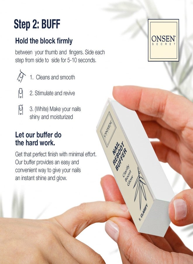 Onsen Secret Nail Care Kit - Japanese Nail Buffer and Shine Kit - Spa-Quality Manicure - Organic Ingredients - Long-Lasting Shine - Easy & Safe - w/Cuticle Care Oil - 1pk - Image 5