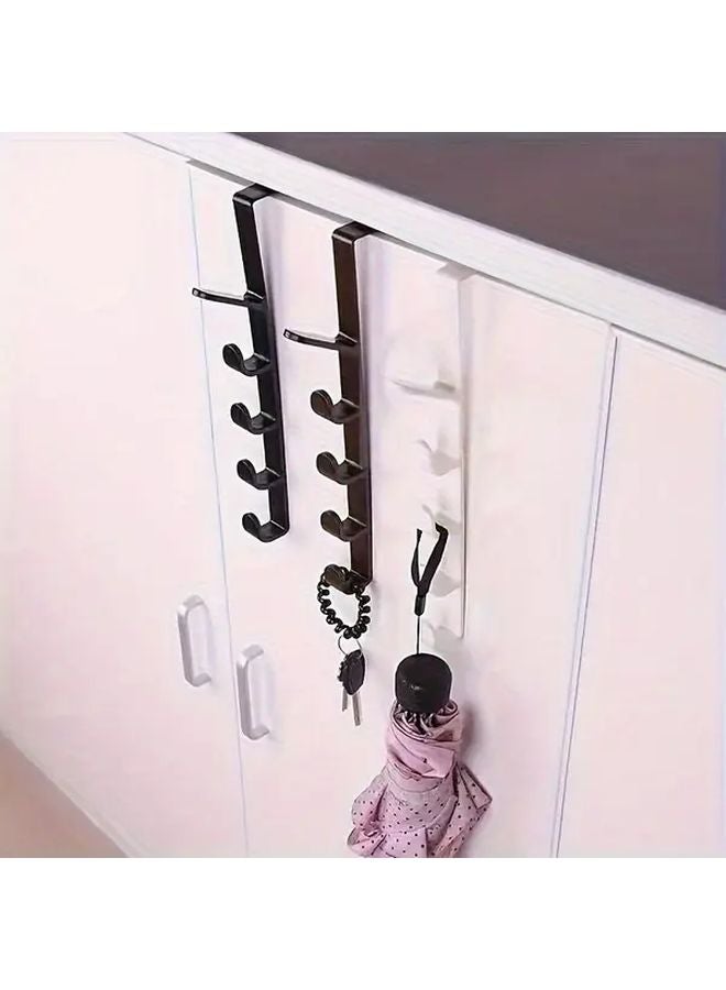 Black 4pcs Over The Door Hooks Heavy Duty Plastic Hangers For Hats Coats Bags Space Saving - Image 4