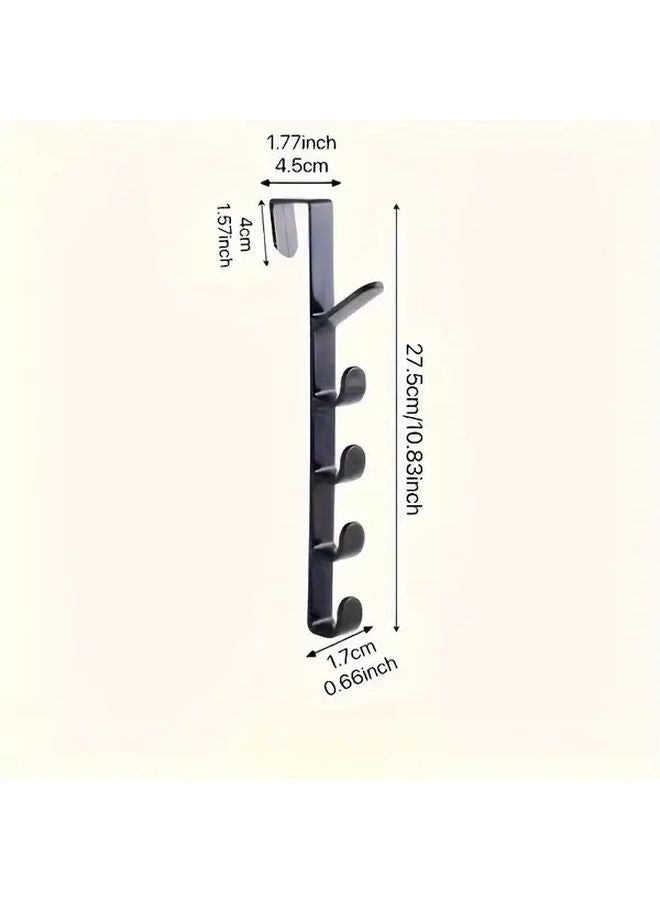 Black 4pcs Over The Door Hooks Heavy Duty Plastic Hangers For Hats Coats Bags Space Saving - Image 3