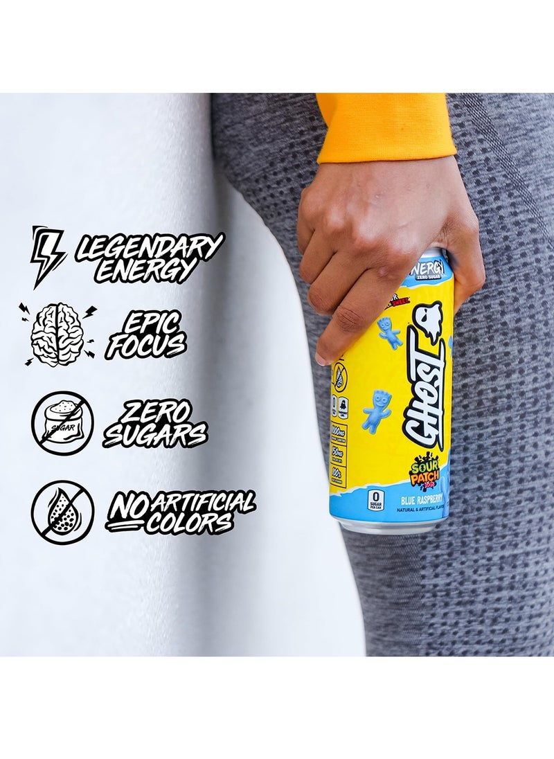 Ghost Energy Zero Sugar Sour Patch Kids, Blue Raspberry, 473ml  - Image 2