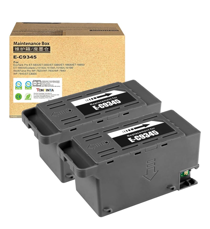 C9345 Ink Maintenance Box Replacement (C12C934591) for Epson EcoTank & WorkForce Printers (Pack of 2)- Compatible with ET-5800, ET-5850, ET-5880, ET-16600, ET-16650, ST-C8000, L15150, L15160, WF-7820, WF-7840 | Easy Install - Image 3