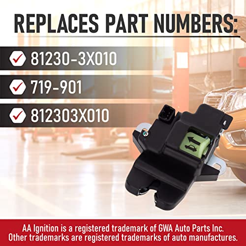 AA Ignition Replacement Tailgate Trunk Latch Lock Actuator - Compatible with Hyundai Elantra 2011, 2012, 2013, 2014, 2015, 2016 - Replaces 81230-3X010, 719-901, 812303X010 - Integrated Liftgate Latch Assembly - Image 3