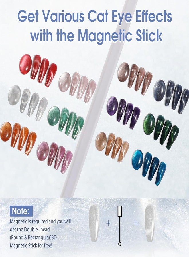 Rosalind طلاء أظافر جل عيون القط من روزاليند - مجموعة 12 لون من طلاء أظافر جل عيون القط مع عصا مغناطيسية وتأثير الماس المتلألئ، مجموعة سهل الإزالة تحت الأشعة فوق البنفسجية، مجموعة فن الأظافر المغناطيسية المتلألئة، هدية للعناية بالأظافر للنساء - Image 2