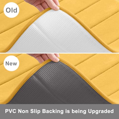 Buganda Memory Foam U-Shaped Contour Toilet Rugs, Non Slip Absorbent, Thick Soft Washable Bathroom Mat, Floor Carpet Bath Rugs Mat for Toilet Base (24" x 20", Yellow) - Image 4