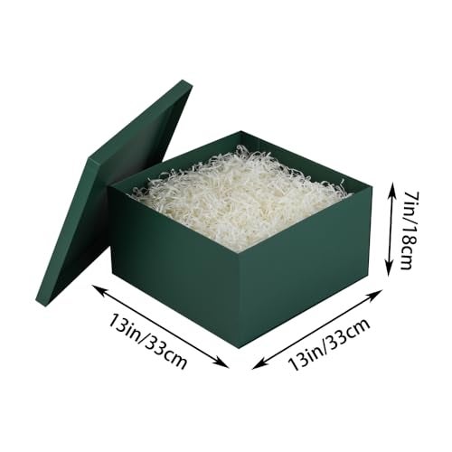 UoeRing 1Pcs Green Extra Large gift box with lids 13137 Inches gift boxes for presentsBirthday Box include Ribbon Paper Shred Filler Gift Card Envelopes - Image 3