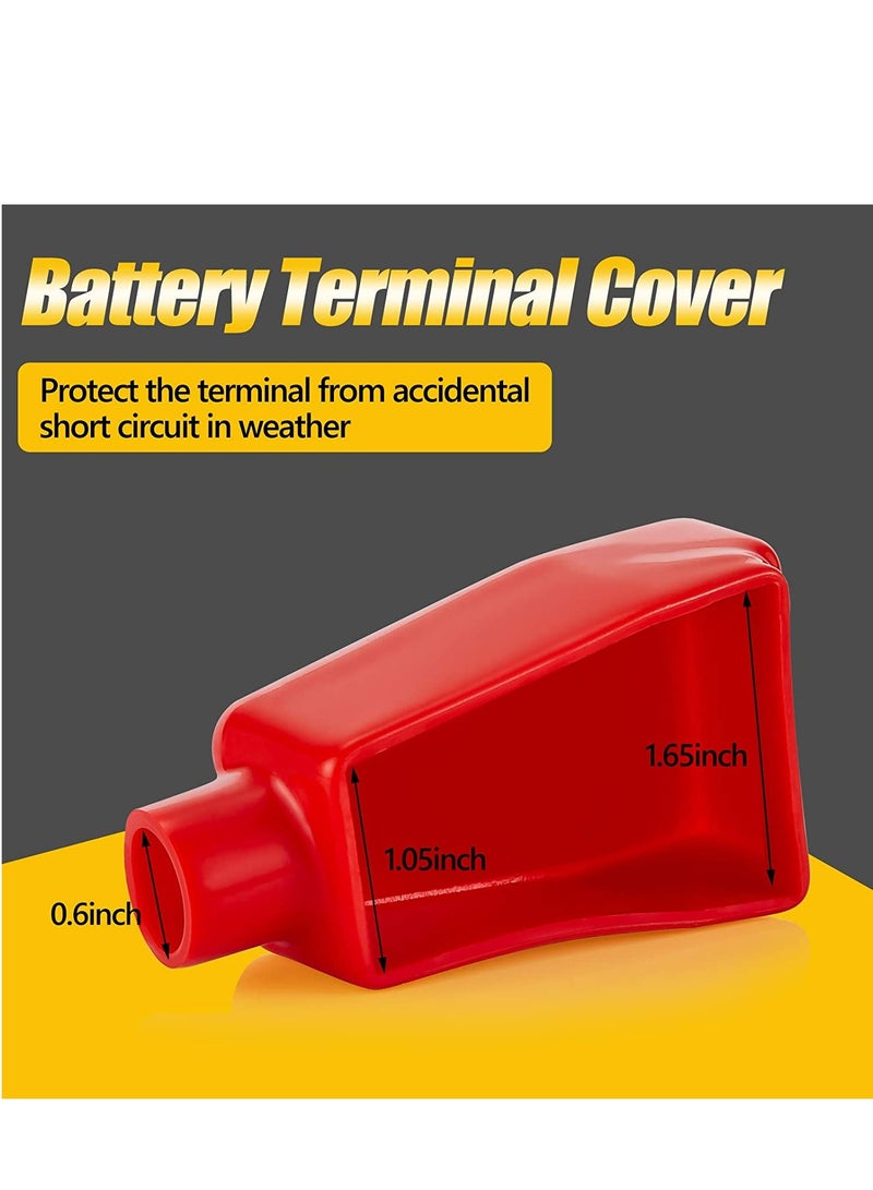 Insulated Battery Terminal Covers Protective Sleeves for Cars and Boats Positive Negative Red and Black 2 Pack - Image 1