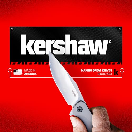 Kershaw سكين جيب كيرشو أوبليفيون، شفرة 3.5 بوصة 8Cr13MoV مطلية بالخرز ومغسولة بالحجر، فتح مساعد بسرعة، مقبض من النايلون المملوء بالزجاج من الفولاذ المقاوم للصدأ، فليبر، قفل إطار، مشبك جيب عميق - Image 5