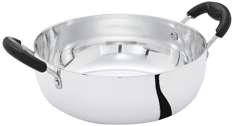 Brand - Solimo Solimo Stainless Steel Urli Set 4 Pieces Solimo White Aluminium Kadhai - Image 5