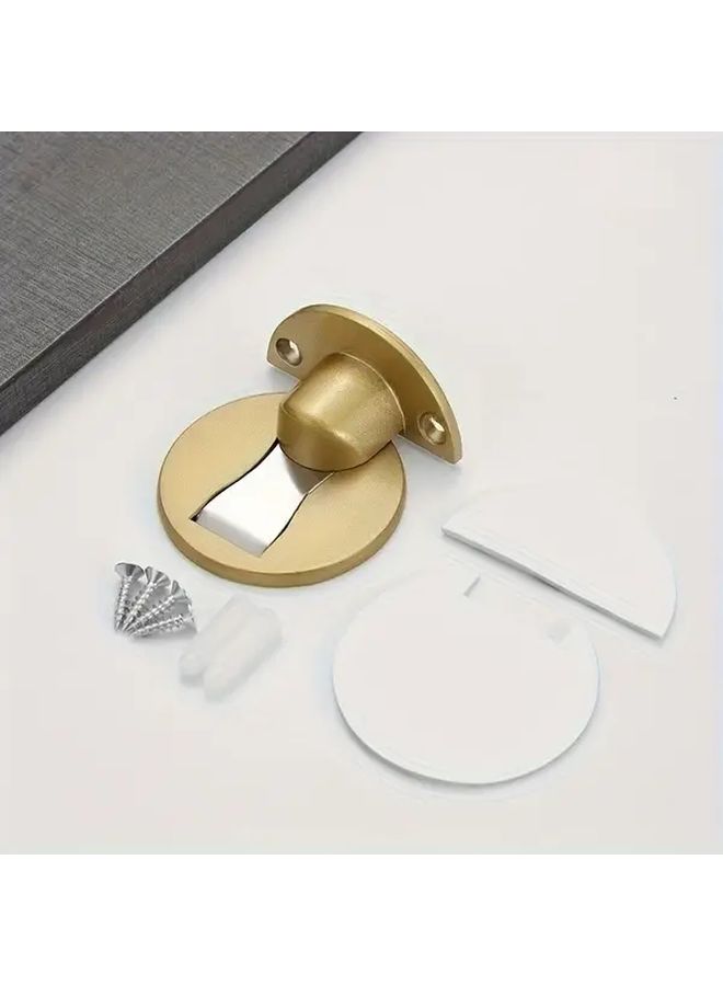 Silvery Magnetic Door Stop Dual Installation Floor And Door Lock No Drilling Needed - Image 4