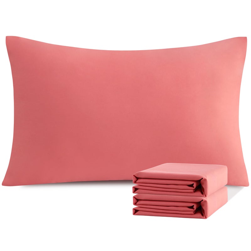 إن تي باي NTBay 1800 Thread 100 ٪ حالات وسادة Microfiber King Microfiber مصممة من 2 Super Super و Dozy التجاعيد المقاومة للبقع مع إغلاق الظرف 20x36 وسادة 20x36 بوصة - Image 1