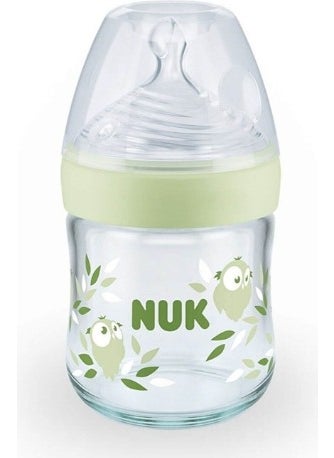 NUK زجاجة أرضية للأطفال بحساسية طبيعية مع مؤشر الحرارة 120 مل أخضر  - Image 1