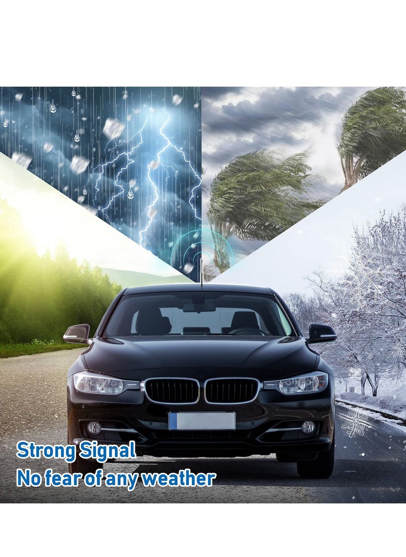 KASTWAVE - Car Aerial Antenna, 2pcs Universal AM/FM/DAB Car Radio Replacement Rubber Car Aerial Roof Antenna Mast Kit Screws in type Compatible with All Cars - Image 1