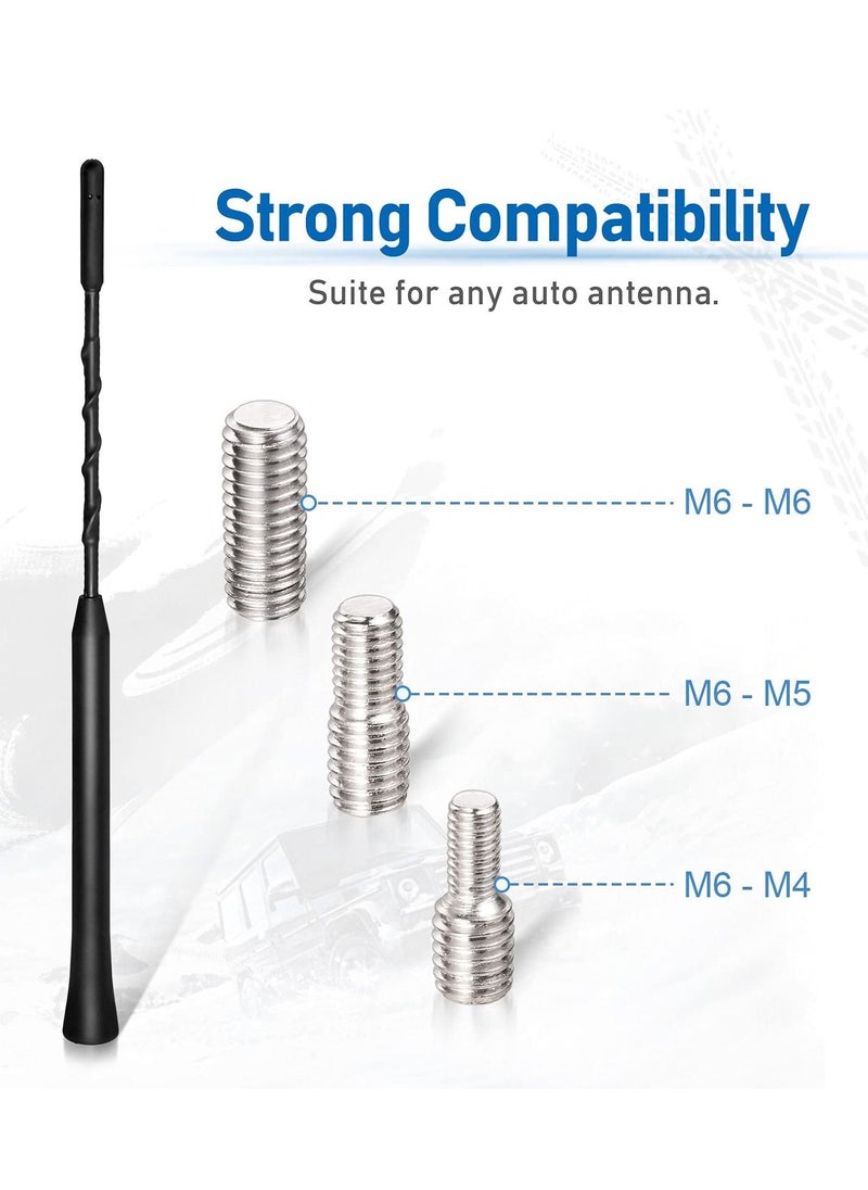 KASTWAVE - Car Aerial Antenna, 2pcs Universal AM/FM/DAB Car Radio Replacement Rubber Car Aerial Roof Antenna Mast Kit Screws in type Compatible with All Cars - Image 1