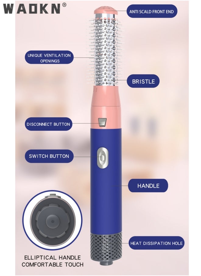 WAOKN - 5 in 1 Hair Dryer Brush Negative Ionic Detachable Hair Dryer Styler Air Culer Wand Hair Straightener Brush Blow Wet and Dry Negative Curling Iron Straightener Brush Household Multiple Hair Styles - Image 1