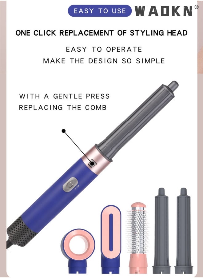 WAOKN - 5 in 1 Hair Dryer Brush Negative Ionic Detachable Hair Dryer Styler Air Culer Wand Hair Straightener Brush Blow Wet and Dry Negative Curling Iron Straightener Brush Household Multiple Hair Styles - Image 1