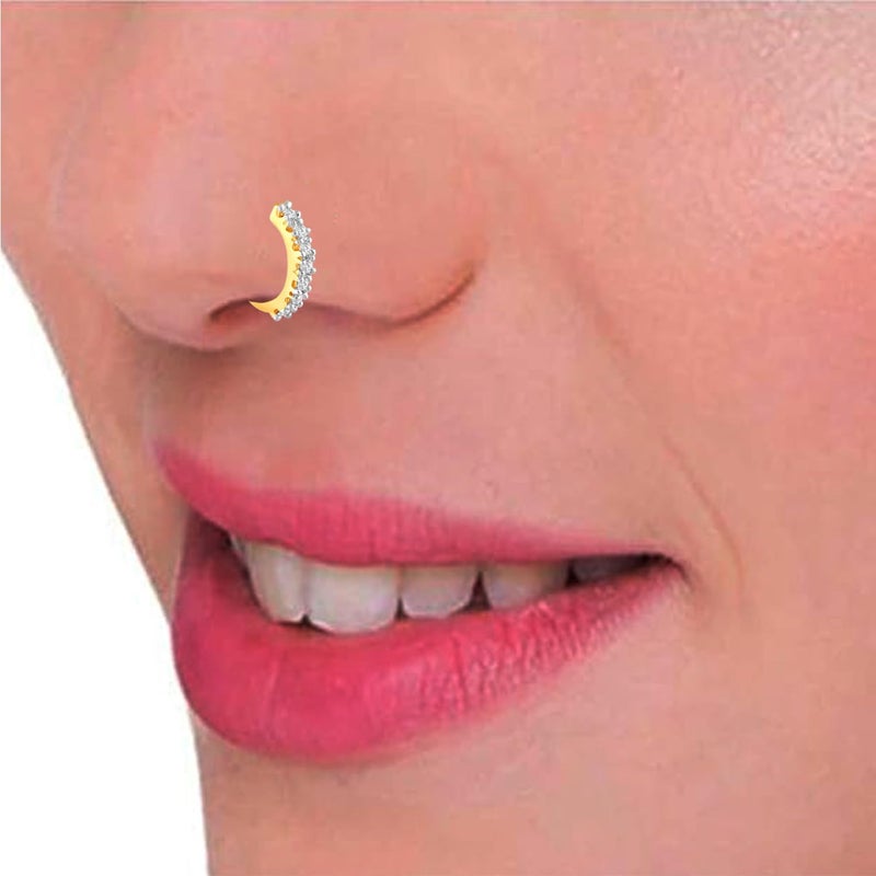 Mahi Combo of Simple and Elegant Non Piercing Nose Ring with Cubic Zirconia Stones for Women (PACO1104867PR) - Image 3