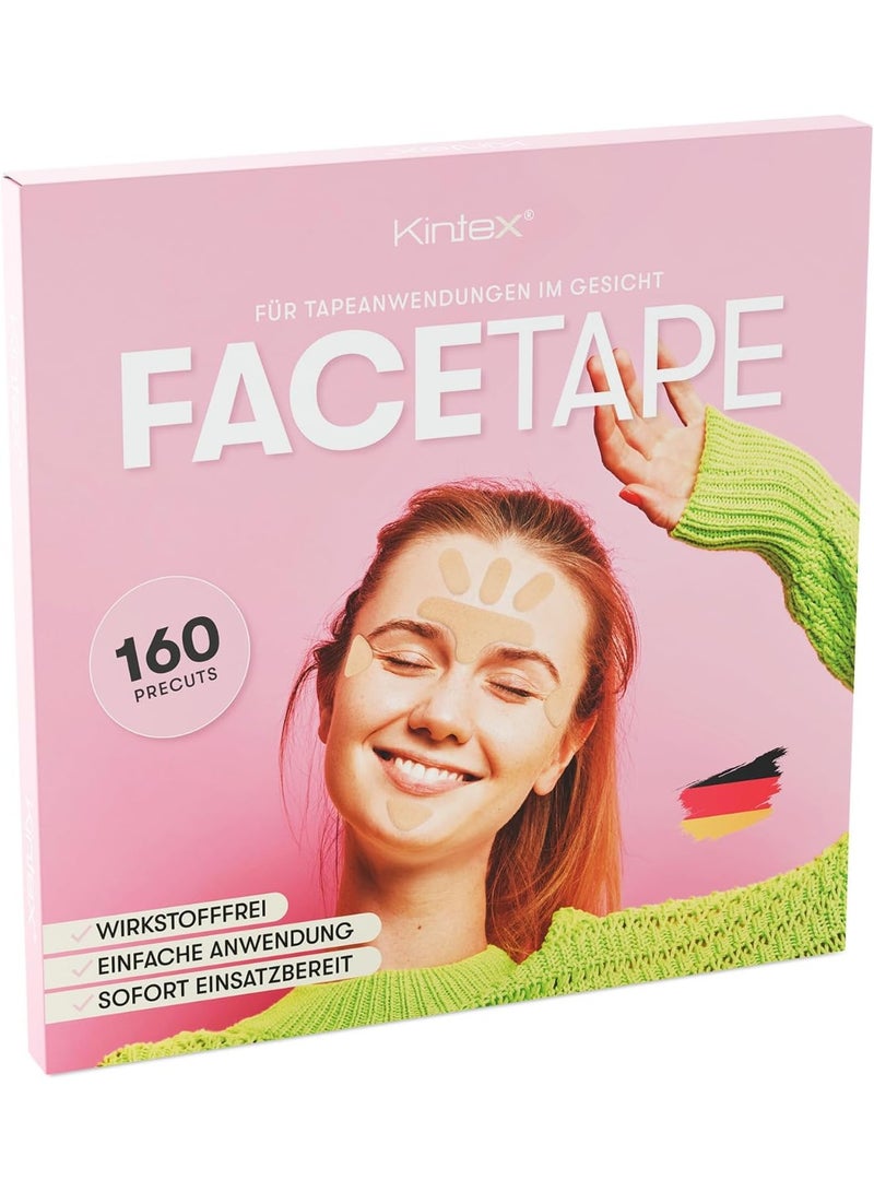 Kintex FaceTape - Pre-Cut Tape for Face Areas such as Forehead, Chin and Cheeks, Skin Friendly & No Active Ingredients - Image 1