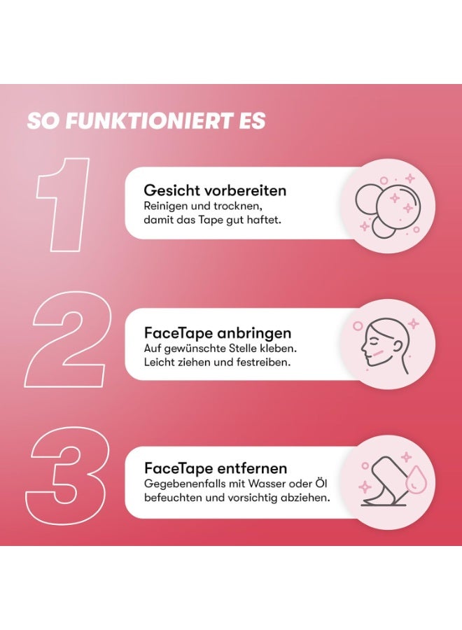 Kintex FaceTape - Pre-Cut Tape for Face Areas such as Forehead, Chin and Cheeks, Skin Friendly & No Active Ingredients - Image 3