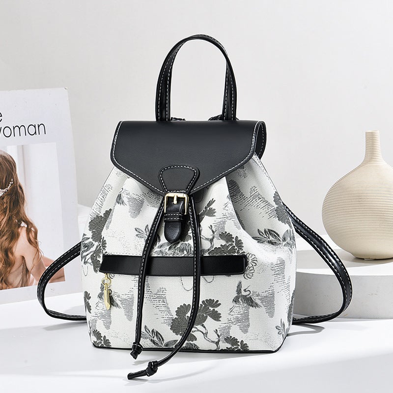 New Backpack Printed Large Capacity Bag Women'S Fashion Handbag High-End All-Match Commuter Tote Bag - Image 3