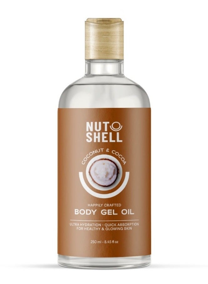 NUTSHELL Natsheel Body Gel Oil Coconut & Cocoa – 250 ml – Intense Hydration & Long-Lasting Natural Glow - Image 1