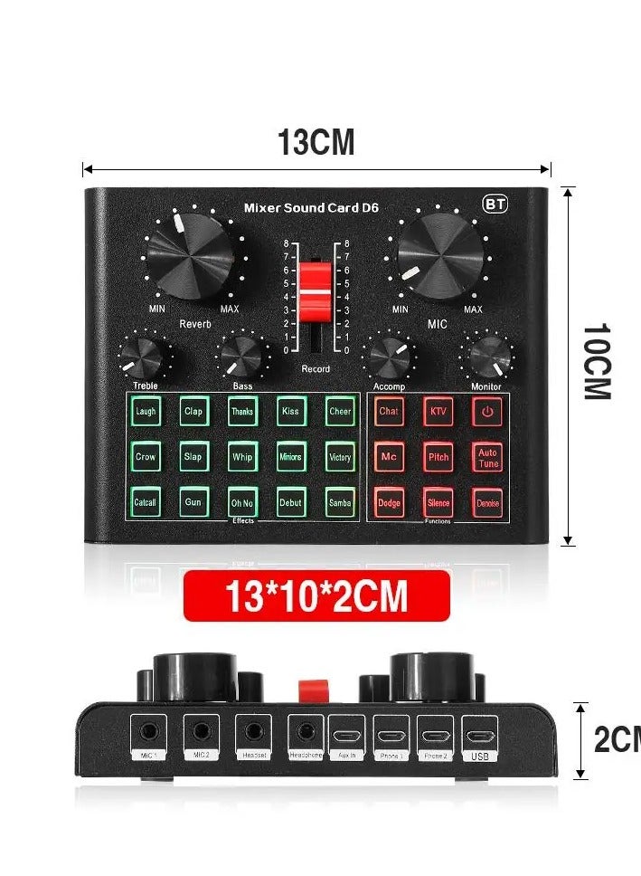 D6 Sound Card With bm800 Mic - Image 2